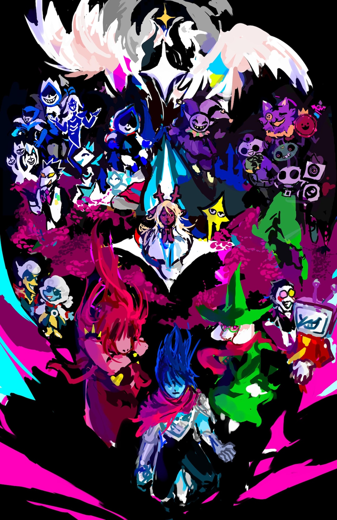 Deltarune ポスター プリント - クリス、スージー、ラルセイ、ランサー