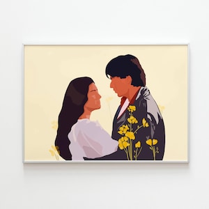 DDLJ Dilwale Dulhania Le Jayenge SRK Shah Rukh Khan Kajol digitale kunst poster print Bollywood klassieke romantiek