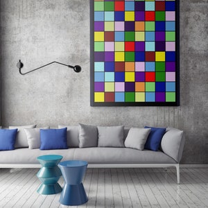 Original Lot's of Squares Fine Art Print Contemporary Wall Decor Luxury Home Decoration Piece image 2