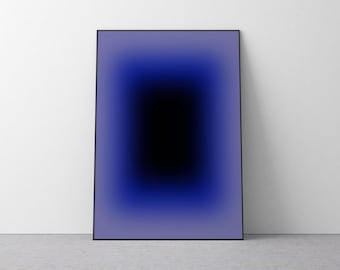 Deep Blue Gradient Abstract Wall Art - Contemporary Vertical Colour Field Print For Modern Interiors