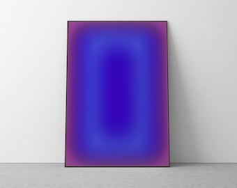 Ultramarine & Violet Gradient Abstract Wall Art