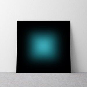 Original Turquoise Black Square Gradient Fine Art Print | Modern Geometric Wall Decor | Luxury Home Decoration