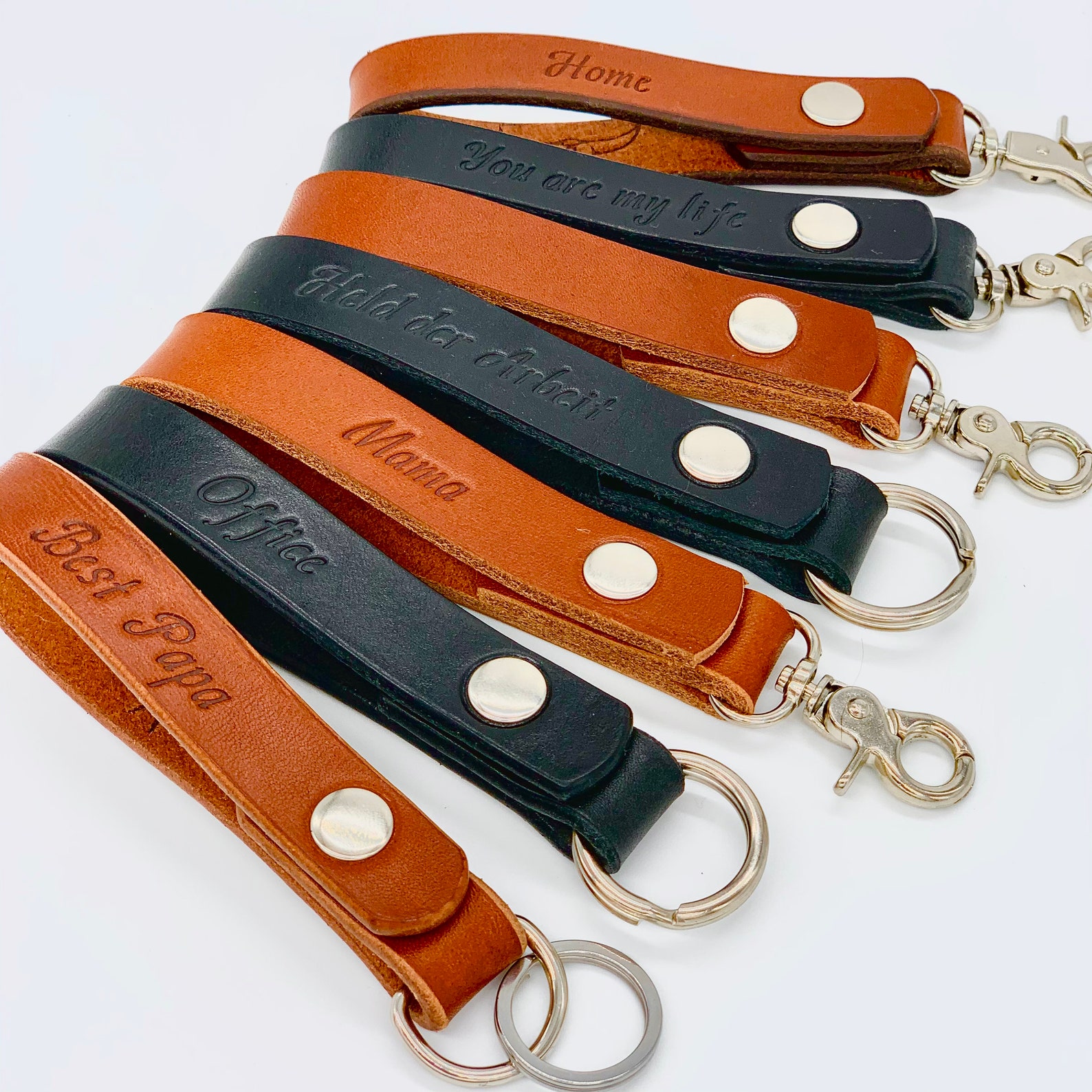 Keychain Lanyard Leather Personalized Handmade Etsy