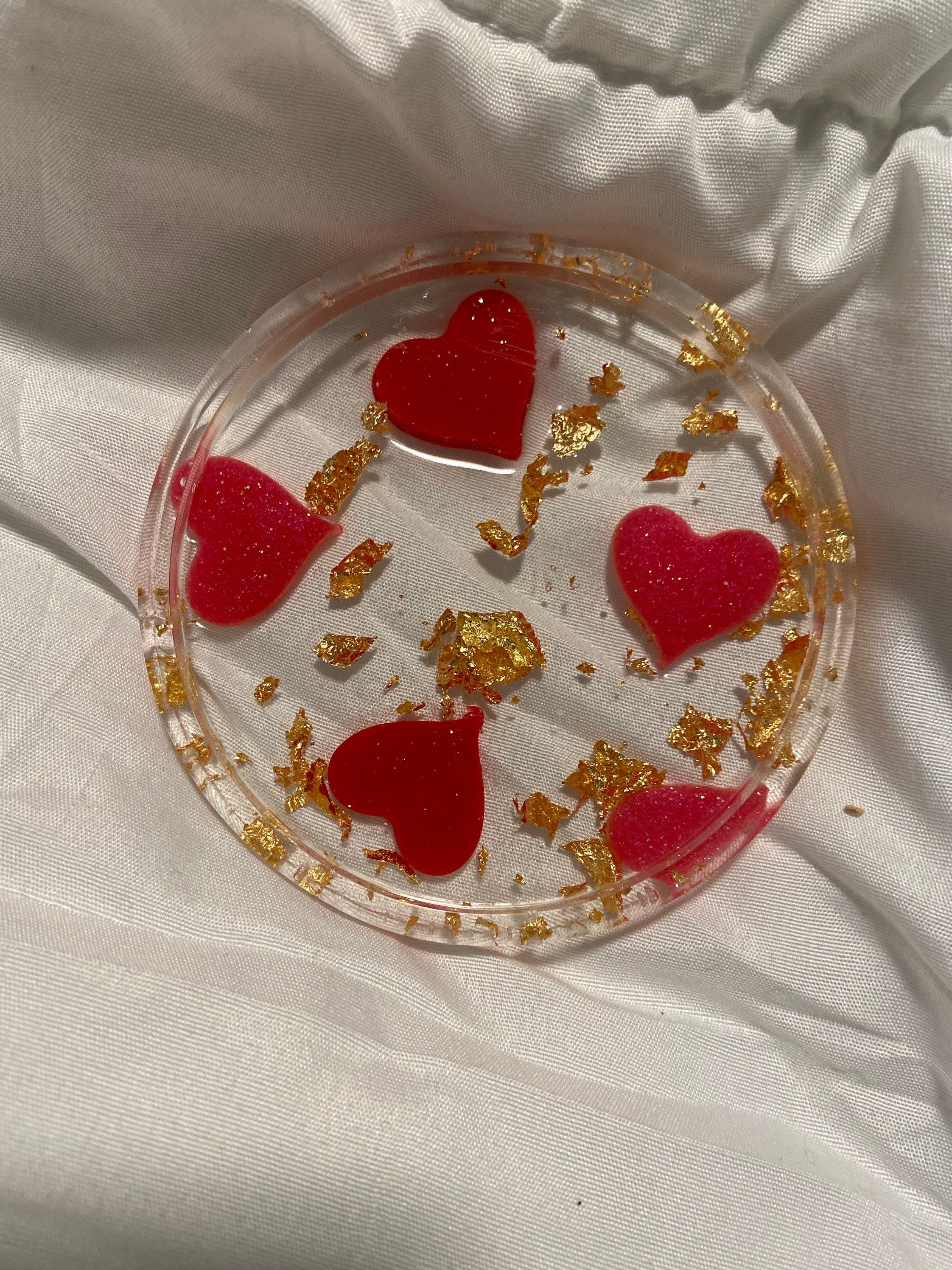 Valentines Heart Coasters set of 2 Etsy