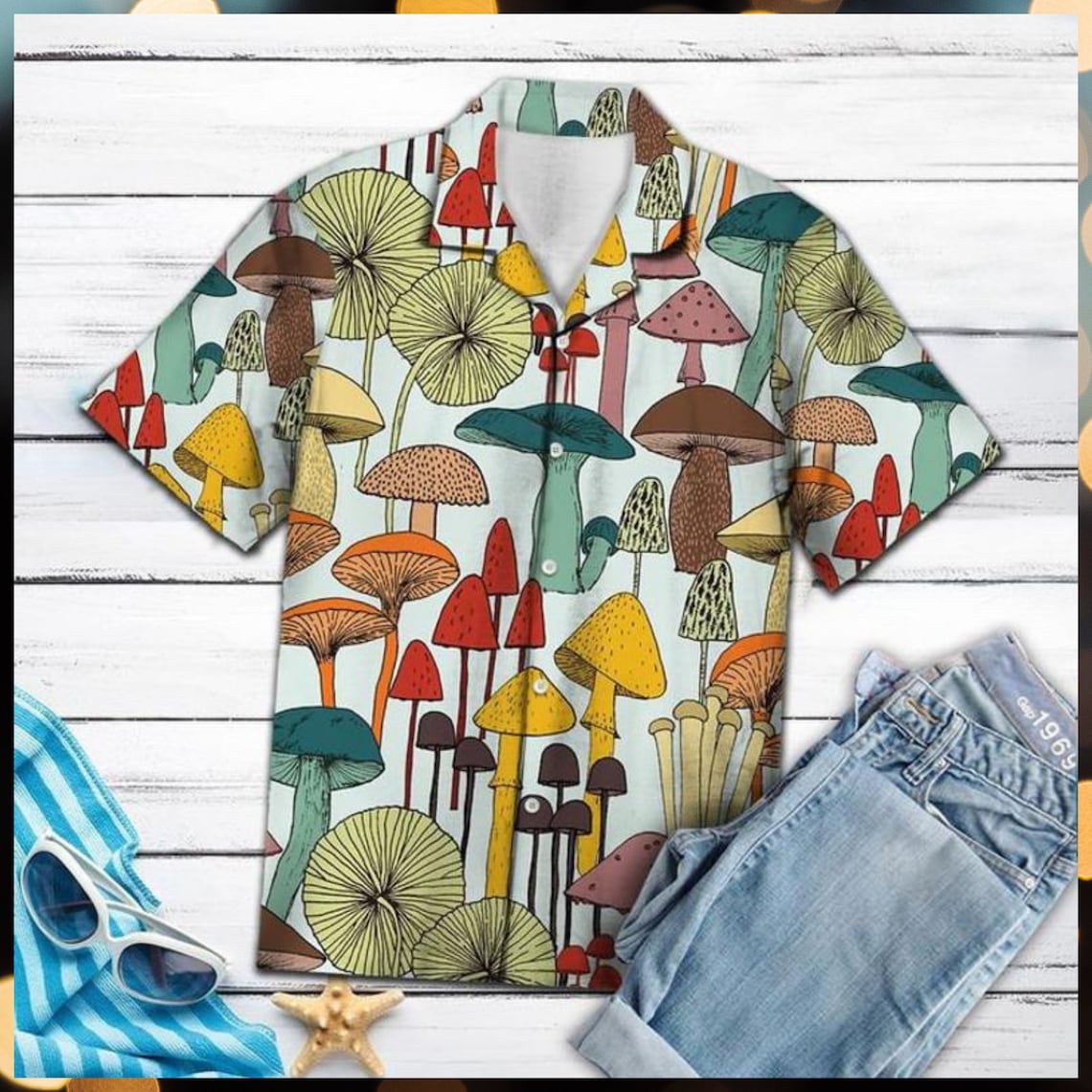 Mushroom Tropical Hawaiian Shirt Short-Sleeve Hawaiian Aloha | Etsy