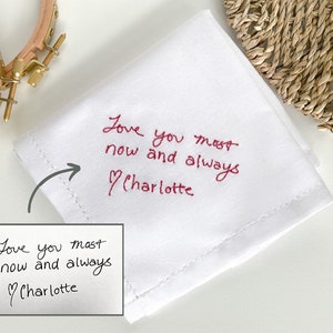 Father of the Bride Gift - Custom Handwritten Men's Handkerchief Embroidered - Personalized Pocket Square, Father of the Bride Gift