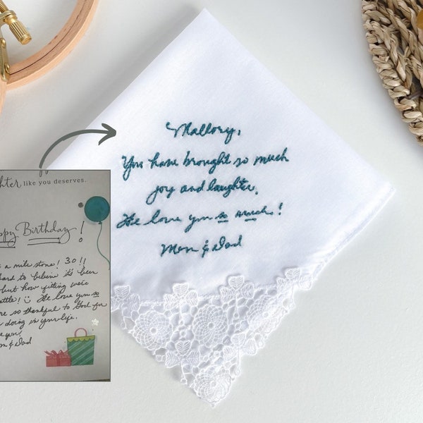 In Memory Handwritten Handkerchief