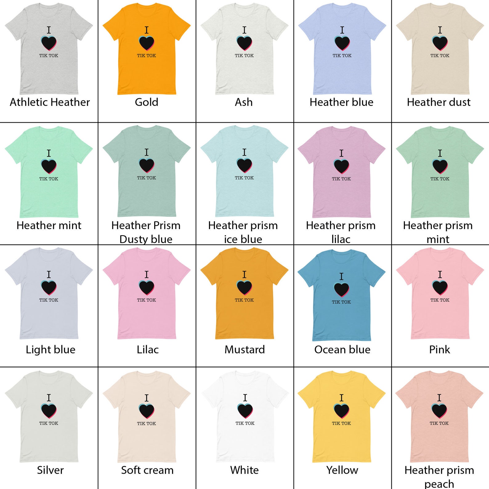 I love Tik Tok. TikTokers tshirt. Gift for TikToker. TikTok Etsy