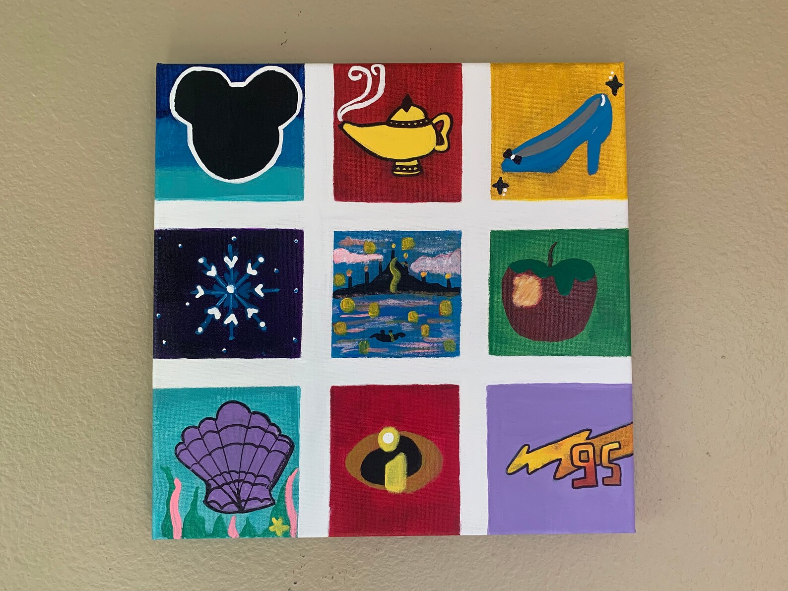 Disney Wall Art Fun Disney Painting on Canvas 12x12 Etsy