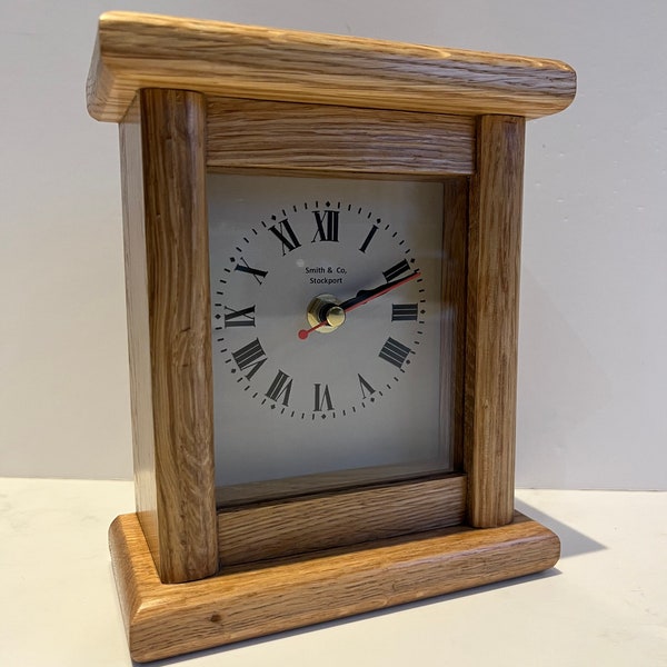 Oak Carriage Style Mantle Clock