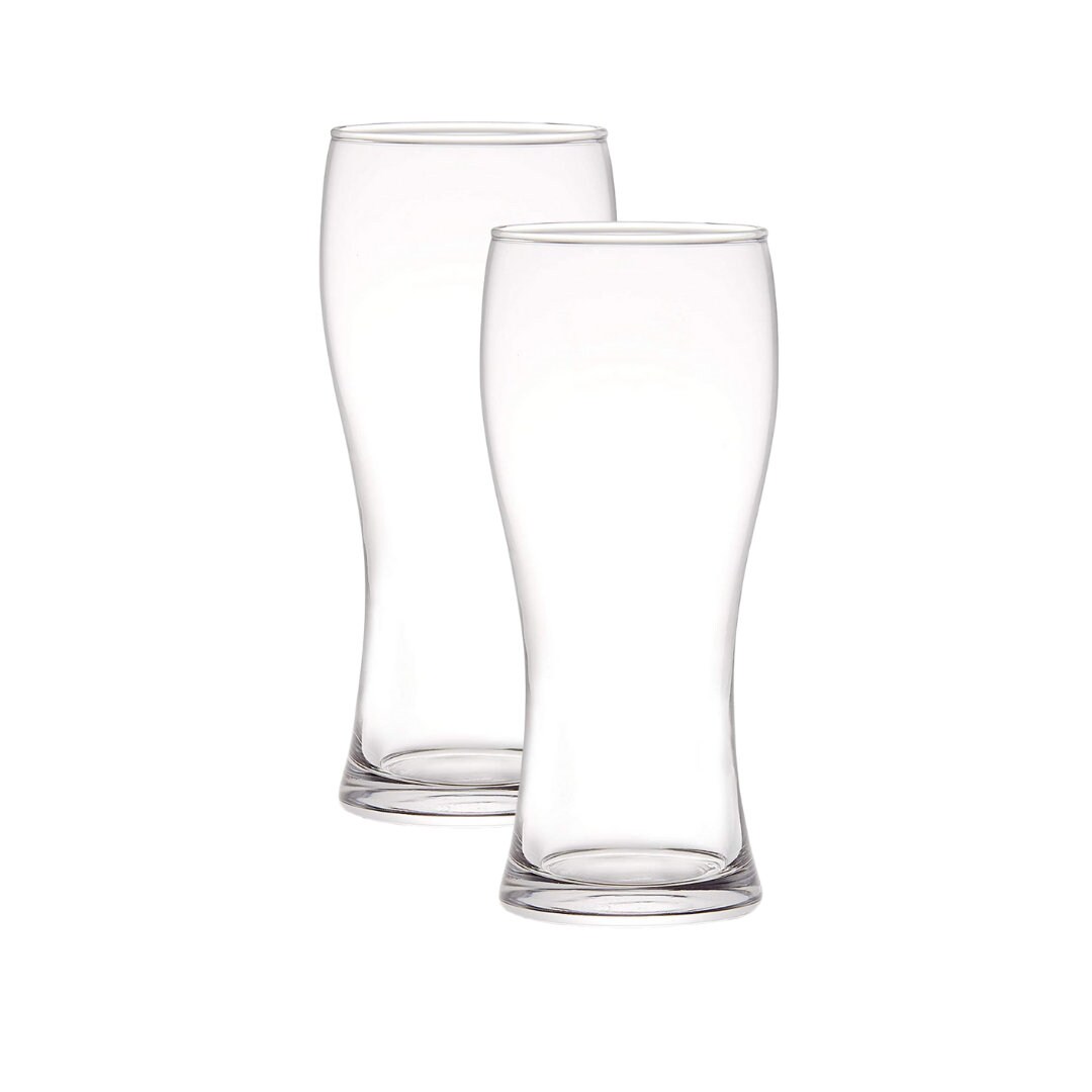 Badge Beer Glass Set of 2 Clear / Os