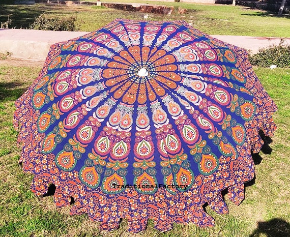 Indian Unique Peacock Art Bohemian Garden Umbrellamandala - Etsy