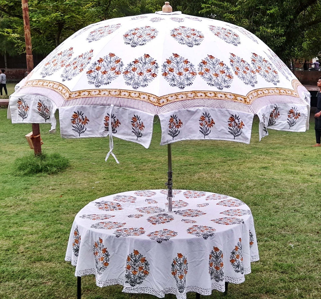 Unique Combo Umbrella & Table Cover, Beautiful New Floral Design Hand