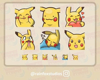 Paquete de gestos de Pikachu: adorables gestos para Twitch/Discord (descarga digital)