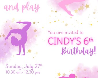 Gymnastics Birthday Invitation