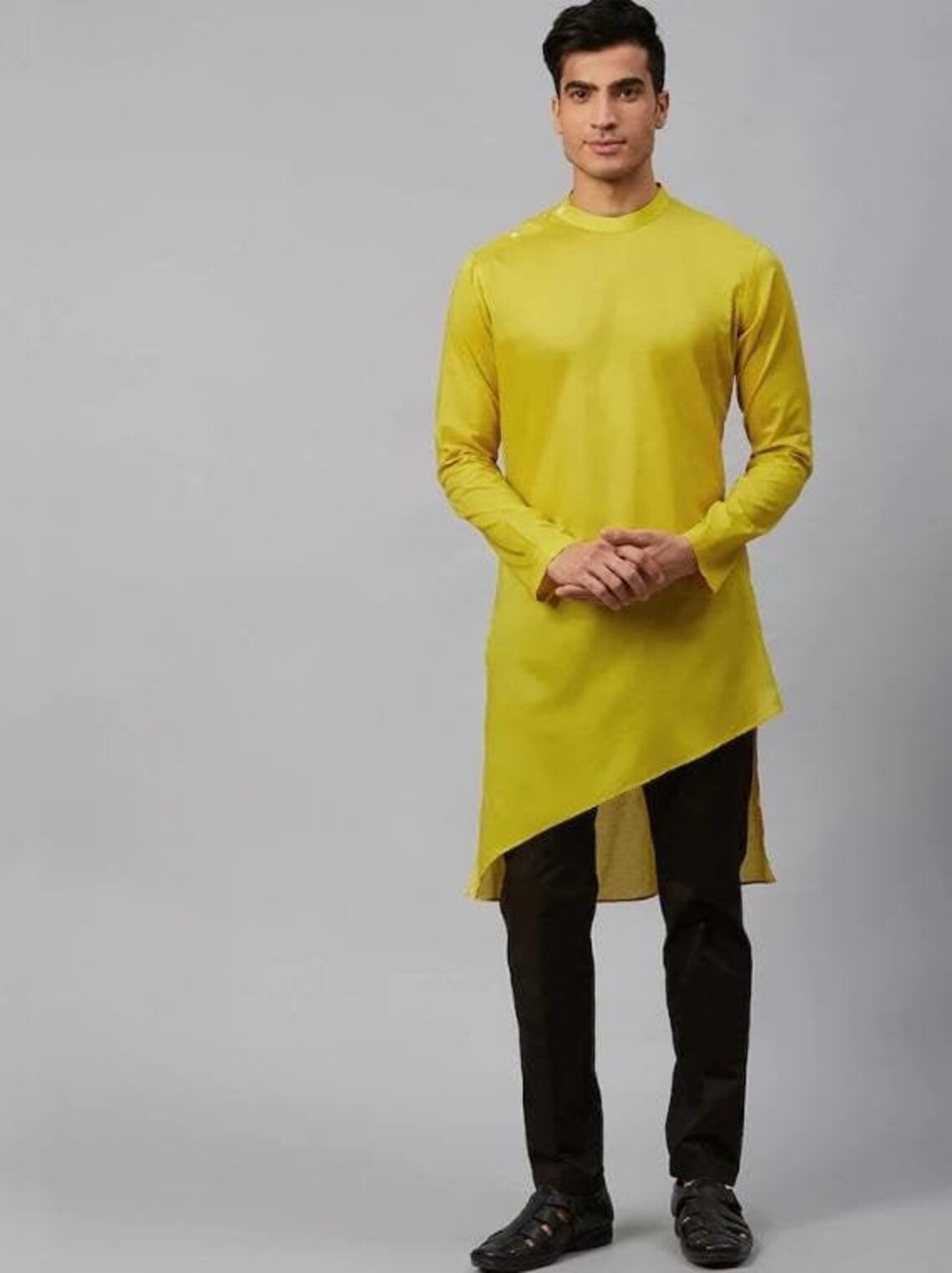 Ethnic Kurta Mens Kurta Indian Mens Clothing Yellow Color | Etsy