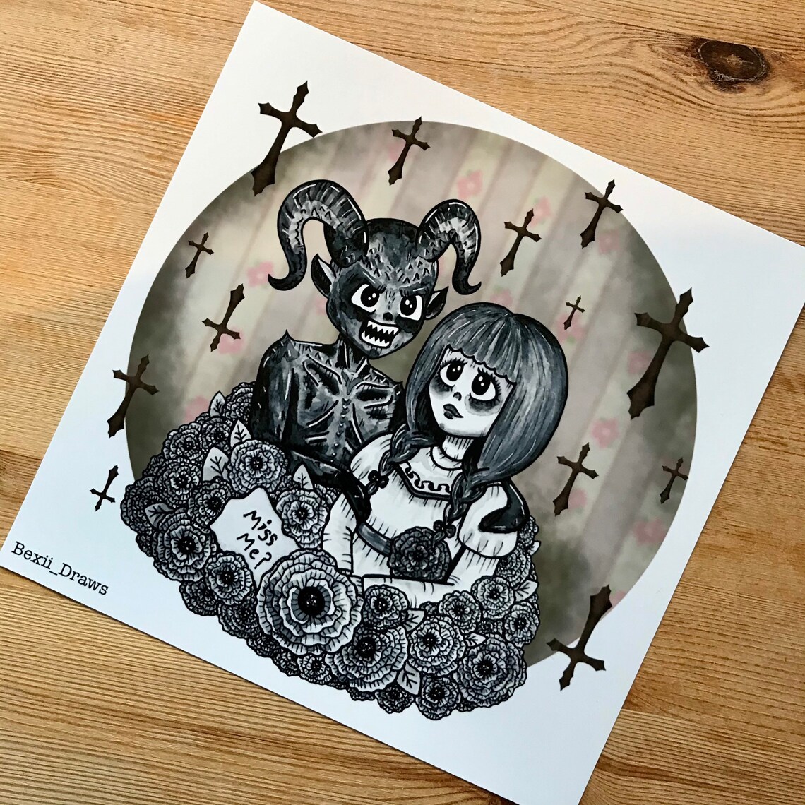 Annabelle and Her Demon Art Print The Conjuring Horror | Etsy