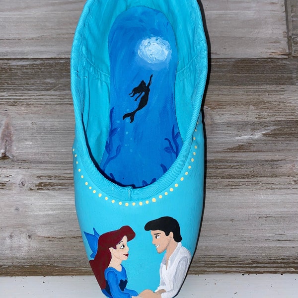 The Little Mermaid hand painted pointe shoe