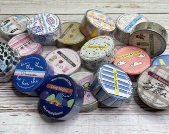 Four 15mm and one 20mm Washi Tapes - Grab Bag 2