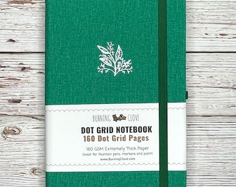 Leaves Emerald A5 Dot Grid Notebook