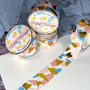 Gold Foil Pastel Terazzo Washi Tape / 20mm x 10m - Slightly Flawed (discounted 23%)