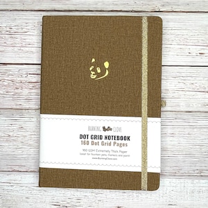 Panda Walnut Brown B5 Dot Grid Notebook (Minor damage to package box during shipping)