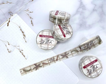 Fall Botanicals Washi Tape / 15mm x 10m