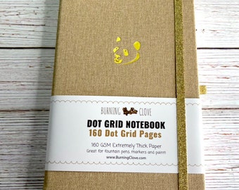Panda Khaki Brown A5 Dot Grid Notebook