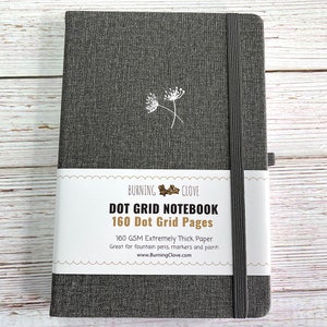 Queen Anne&#39;s Lace Slate Gray A5 Dot Grid Notebook