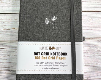 Queen Anne's Lace Slate Gray A5 Dot Grid Notebook