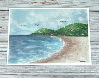 Beach Watercolor Print - Art / 5" x 7"