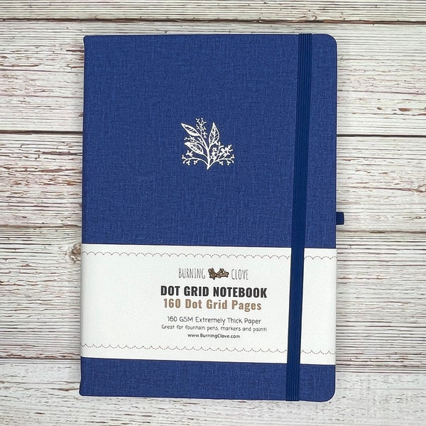 Leaves Blueberry B5 Dot Grid Notebook