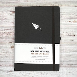 Paper Plane Black B5 Dot Grid Notebook