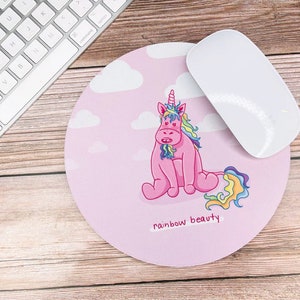 Rainbow Beauty Mousepad / 7.5&quot; x 7.5&quot; round / 1/4&quot; thickness (Seconds - Color variation)