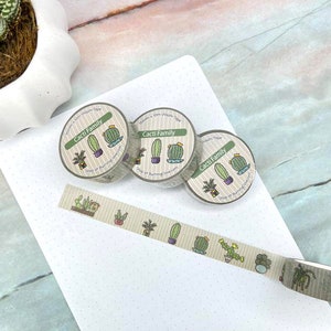 Fun &quot;Cacti Family&quot; Washi Tape / 15mm x 10m