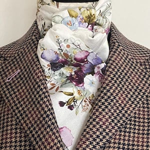 Purple Metallic Floral Stock Tie