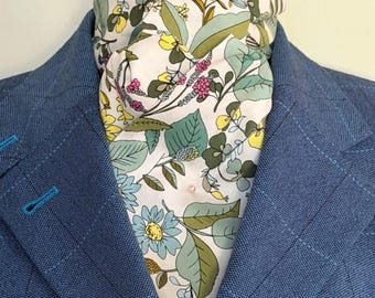 Fun Floral over White Stock Tie