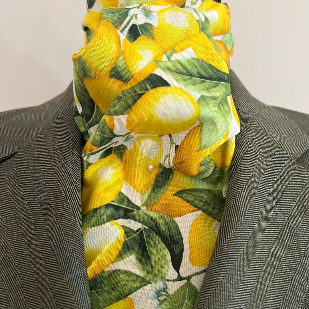 Lemons and Leaves Stock Tie Etsy