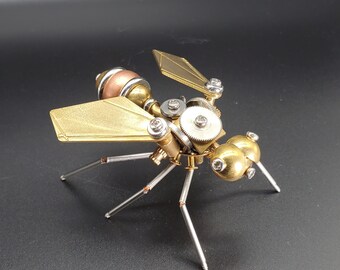 Mechanical Drosophila steampunk | Metal handmade finished Model decor Ornaments