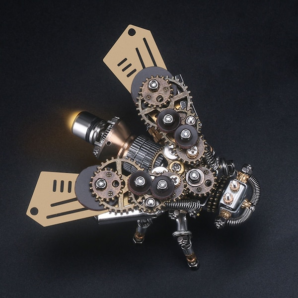 Ognista mucha steampunk | 265 sztuk zestaw modeli do składania metalowych puzzli 3D DIY montaż mechaniczny Jigsaw Crafts Decor