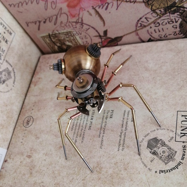 Mechanical spider steampunk Metal handmade finished Model decor Ornaments image 7