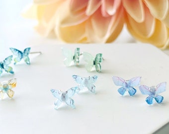 1 paar kleine vlinderoorknopjes in verschillende kleuren