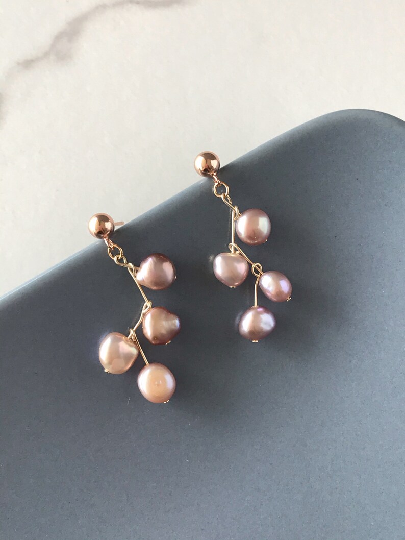 figaro necklace rose gold jewelry set bracelet rose gold plated link bracelet with lavender purple freshwater pearls