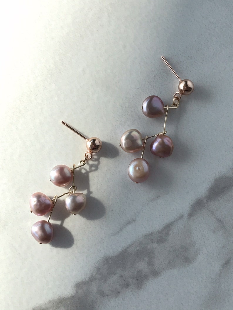 figaro necklace rose gold jewelry set bracelet rose gold plated link bracelet with lavender purple freshwater pearls