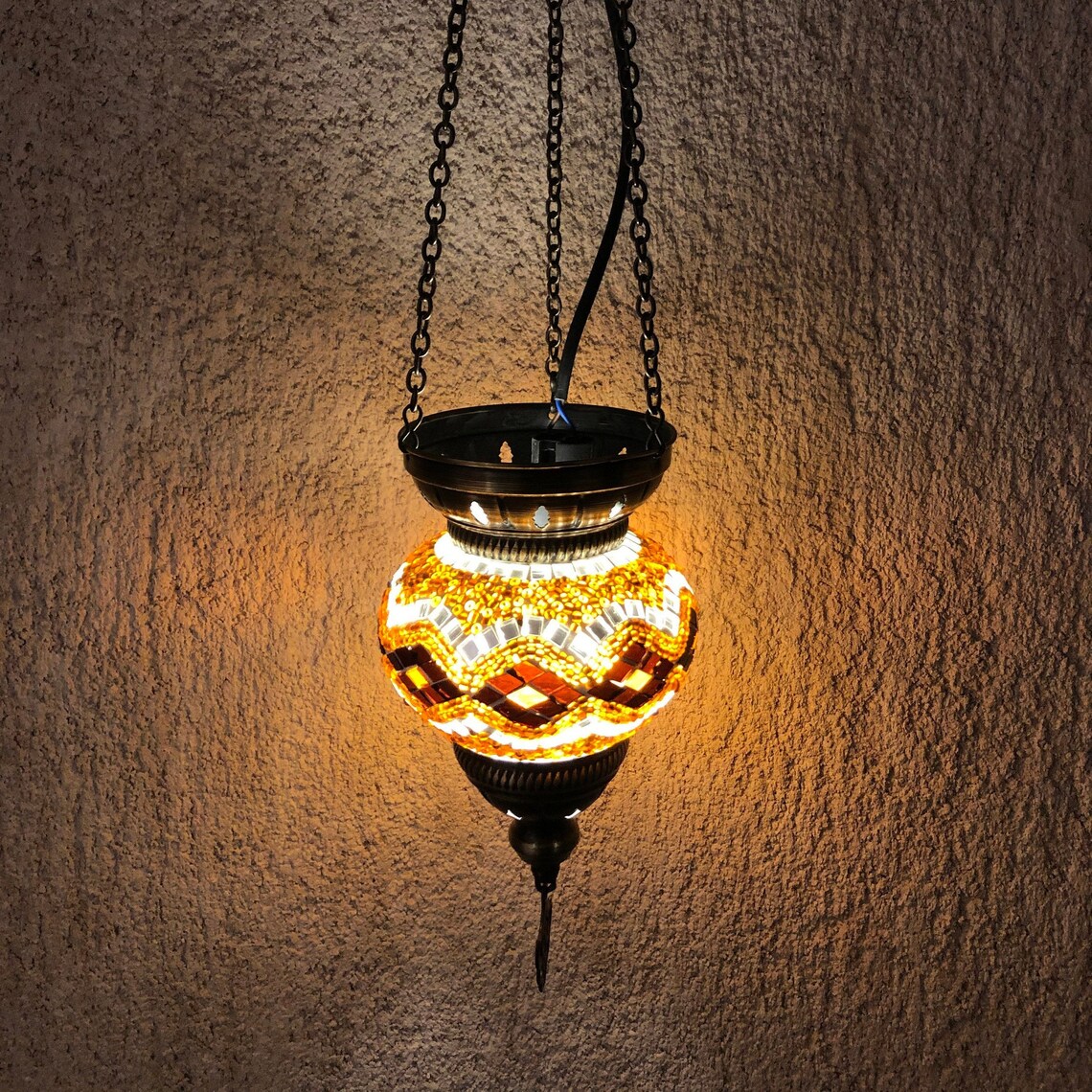 Turkish Moroccan Brass Candle Holder Hanging Tealight Unique Etsy