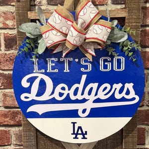 Front Door Decor | Baseball Sign | Coaches Gift | Baseball Wreath | Housewarming Gift | Dodgers Door Wreath | Baseball Gift | Sports Wreath