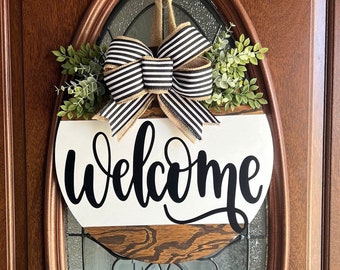 Welcome Sign | Welcome Door Hanger | Welcome Front Porch Sign | Farmhouse Welcome Sign | Housewarming Gift | Welcome Front Door Sign