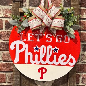 Front Door Decor | Baseball Sign | Coaches Gift | Baseball Wreath | Housewarming Gift | Phillies Door Wreath | Baseball Gift | Sports Wreath