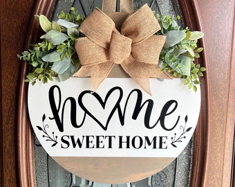 Front Door Decor | Front Door Wreath | Home Sweet Home Door Hanger | Welcome Wreath | Door Wreath | Housewarming Gift | Home Decor | Wreath