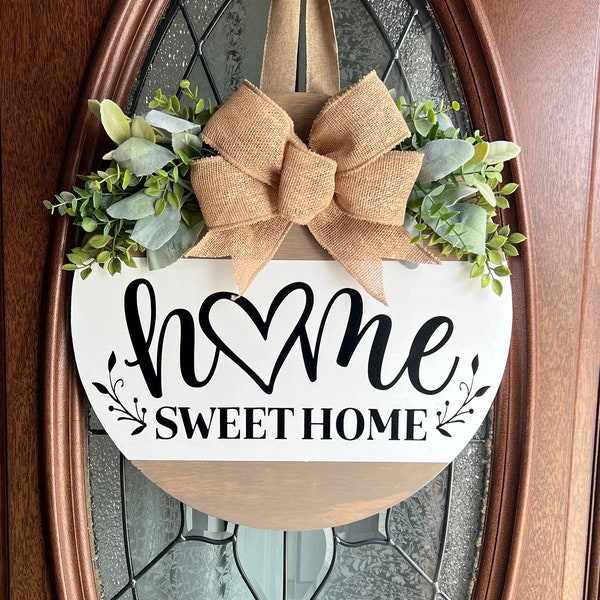 Front Door Decor | Front Door Wreath | Home Sweet Home Door Hanger | Welcome Wreath | Door Wreath | Housewarming Gift | Home Decor | Wreath